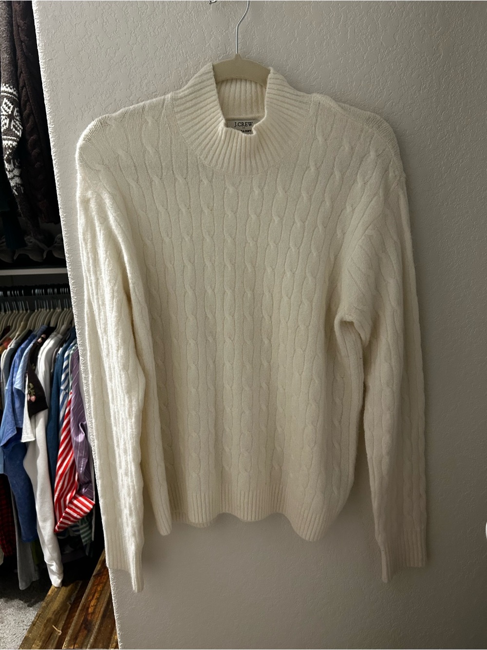 J. Crew Women’s Cream Cable-Knit Sweater